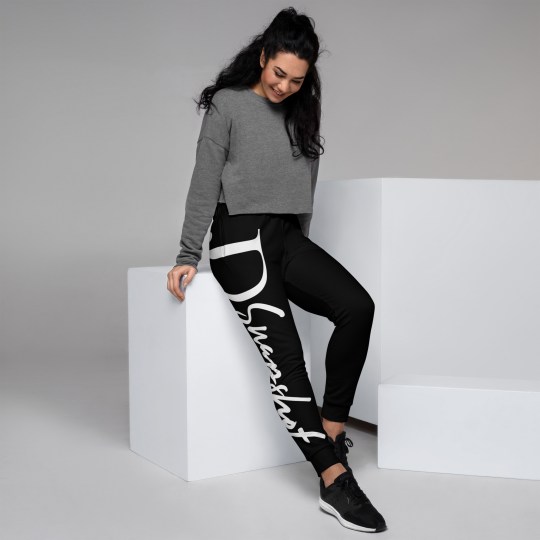 JD Snapshot Women's Joggers White Logo - Black