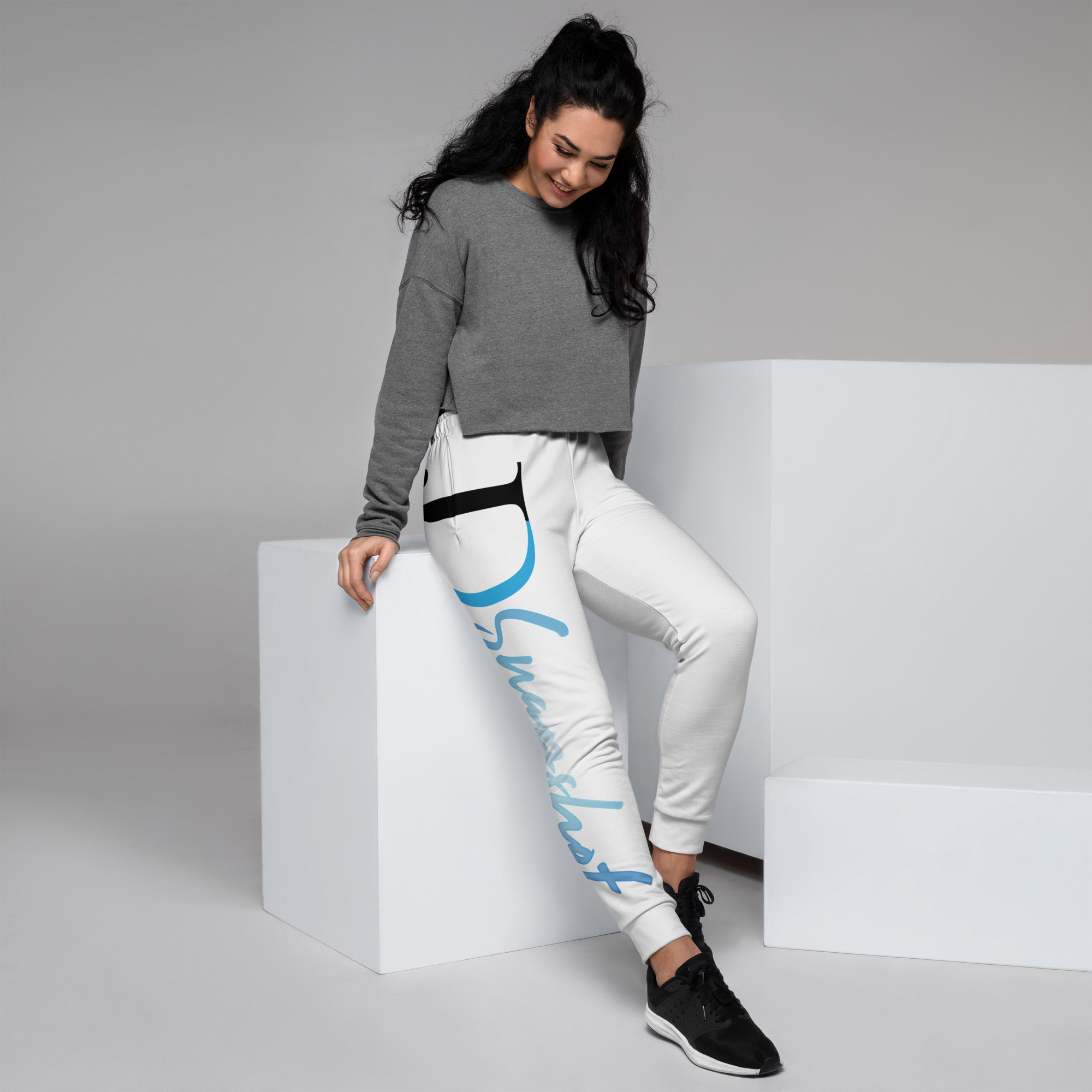 JD Snapshot Women's Joggers Black/Blue Logo - White
