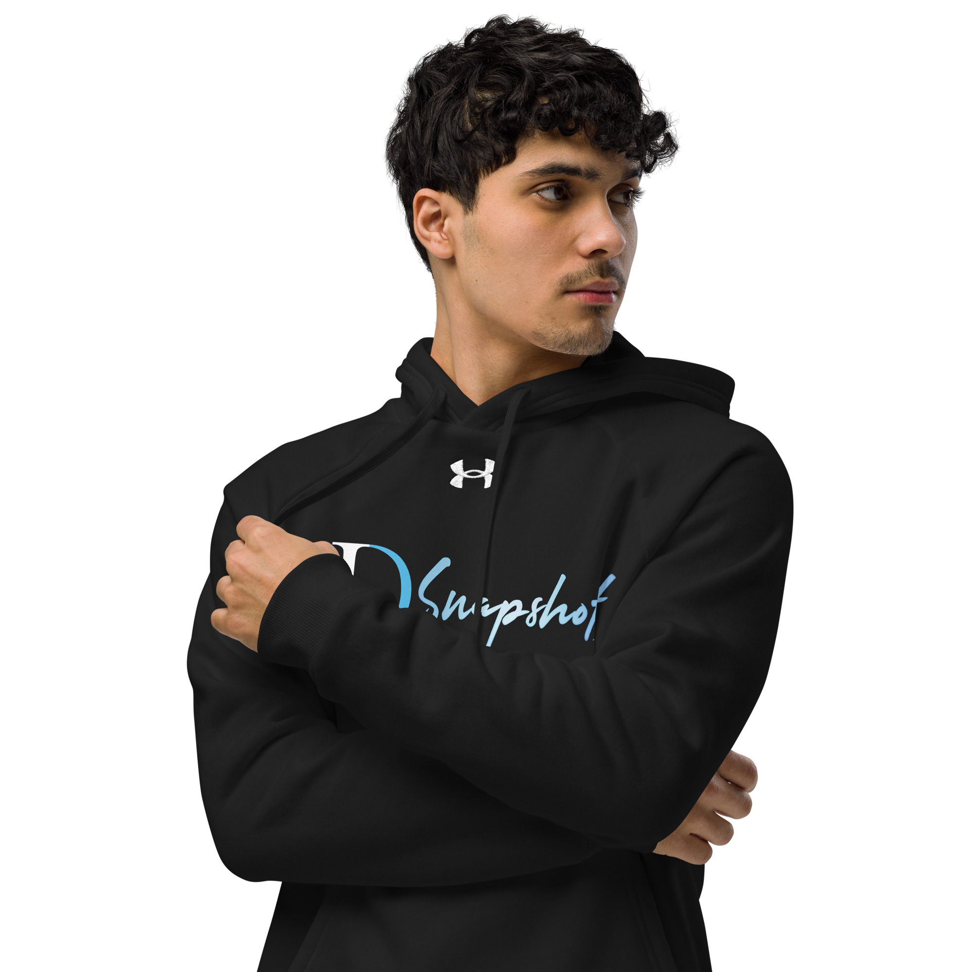 JD Snapshot Under Armour® Hoodie White/Blue Logo - Image 8