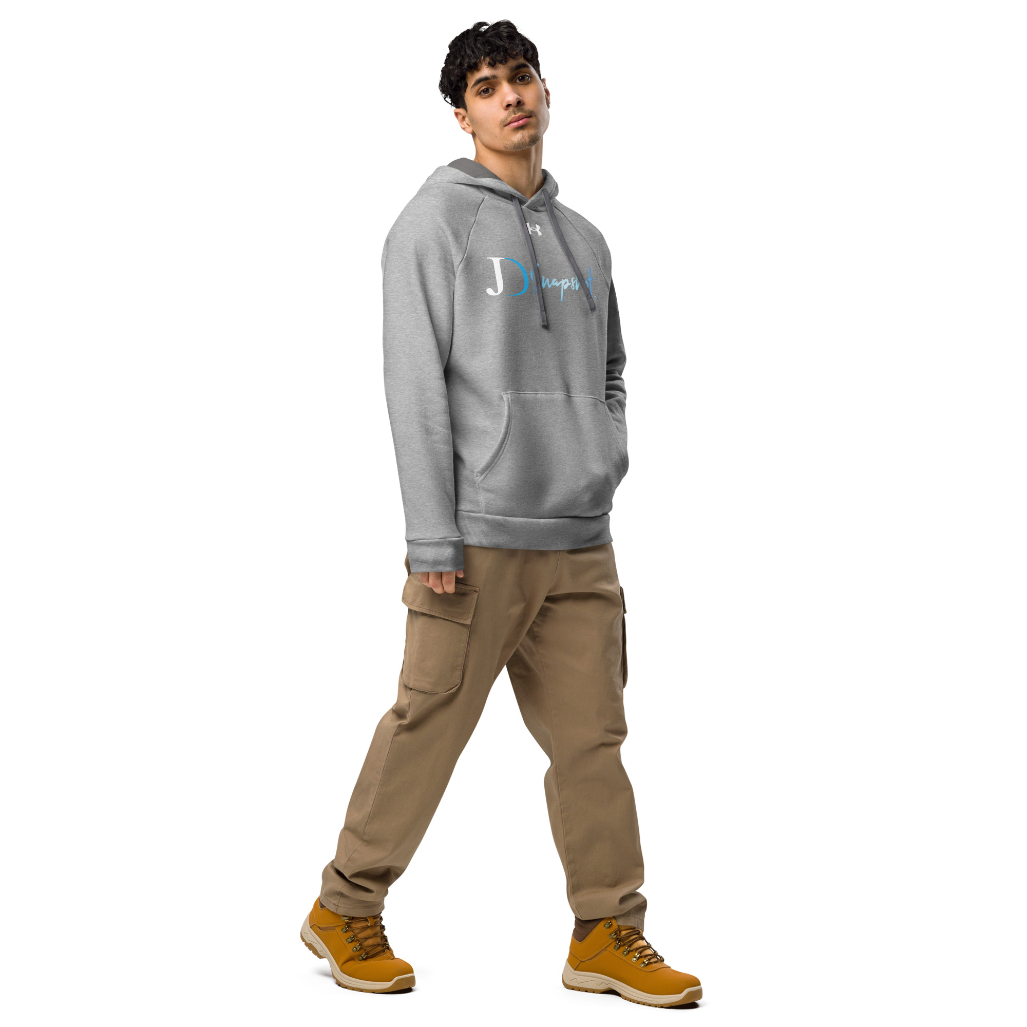 JD Snapshot Under Armour® Hoodie White/Blue Logo - Image 13