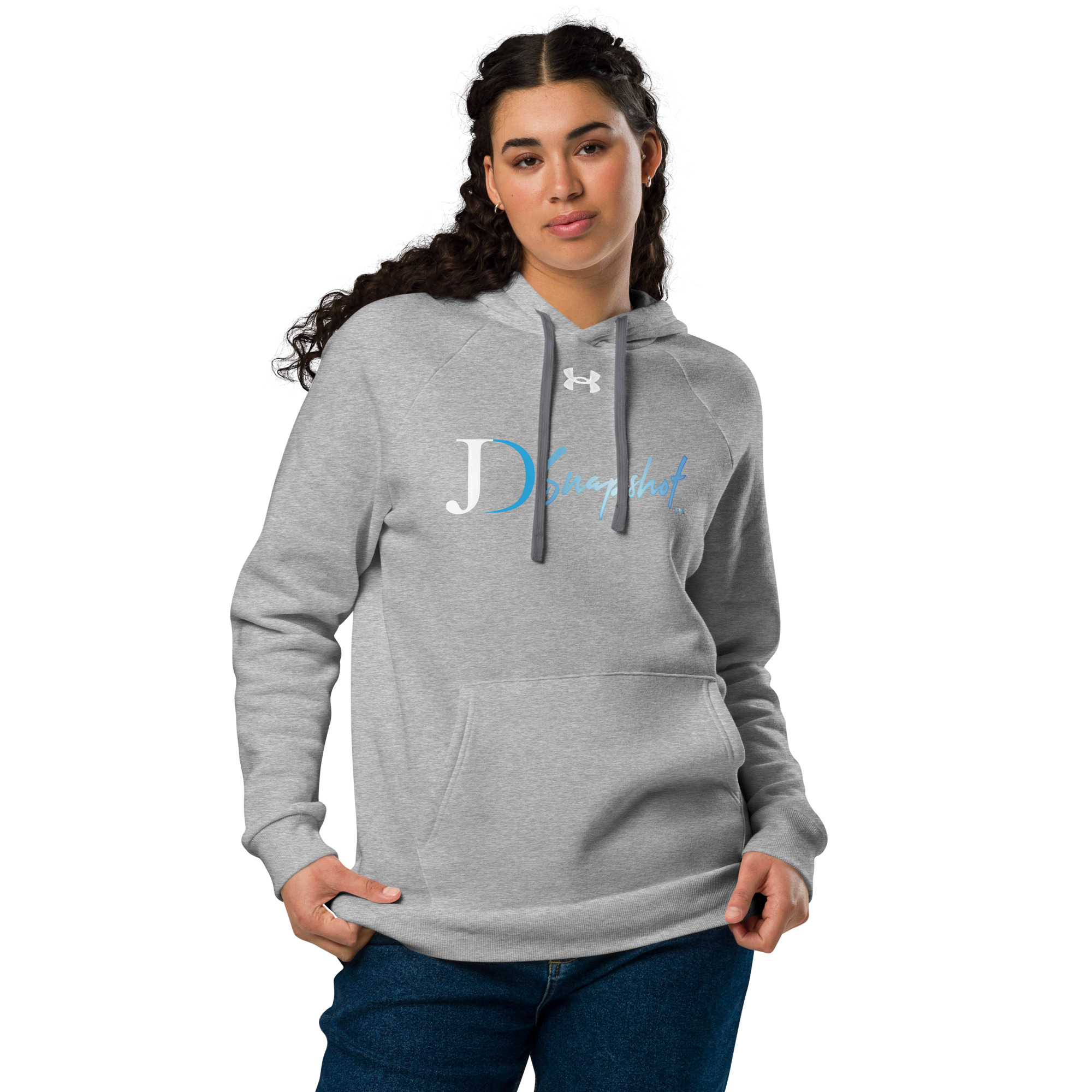 JD Snapshot Under Armour® Hoodie White/Blue Logo - Image 19