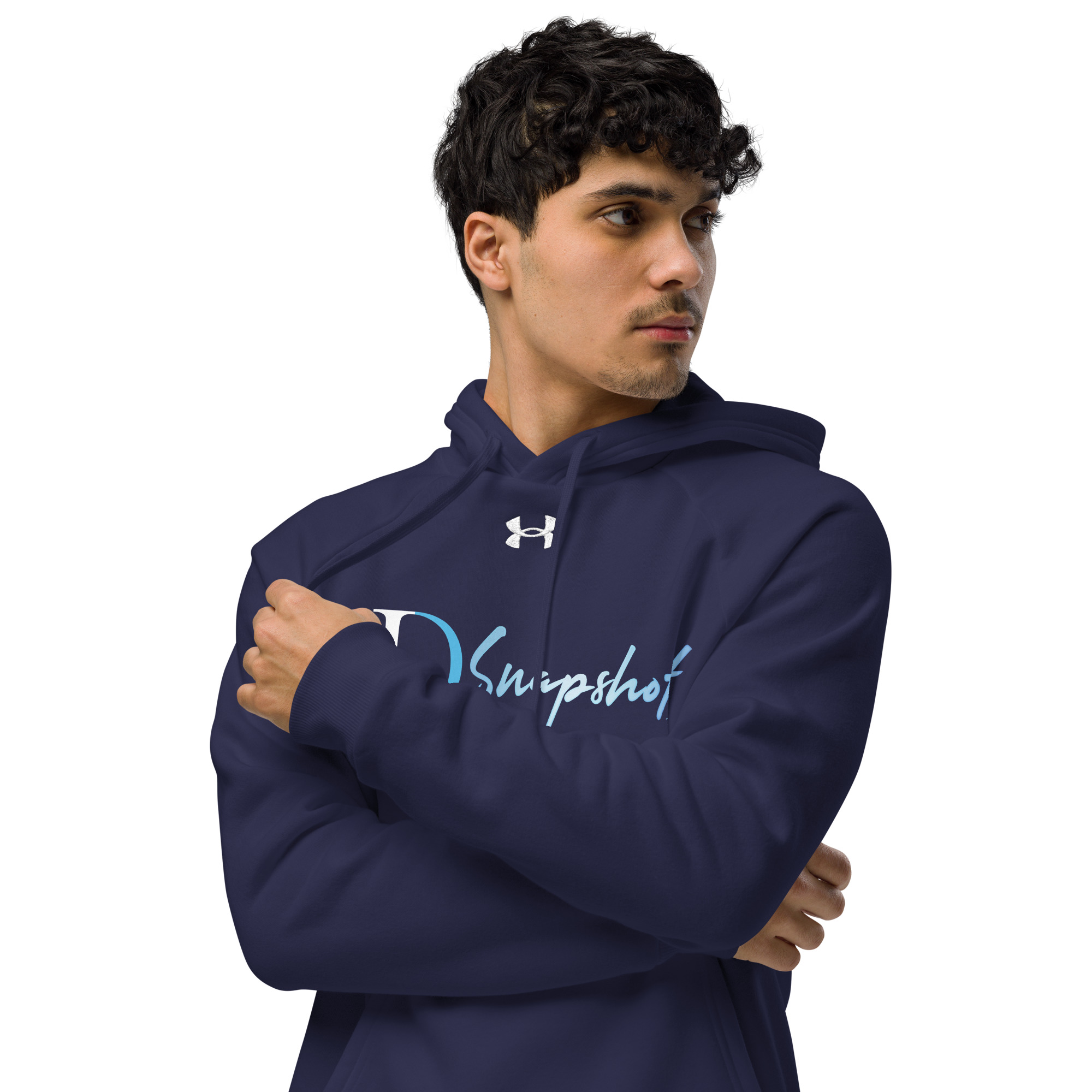 JD Snapshot Under Armour® Hoodie White/Blue Logo - Image 10