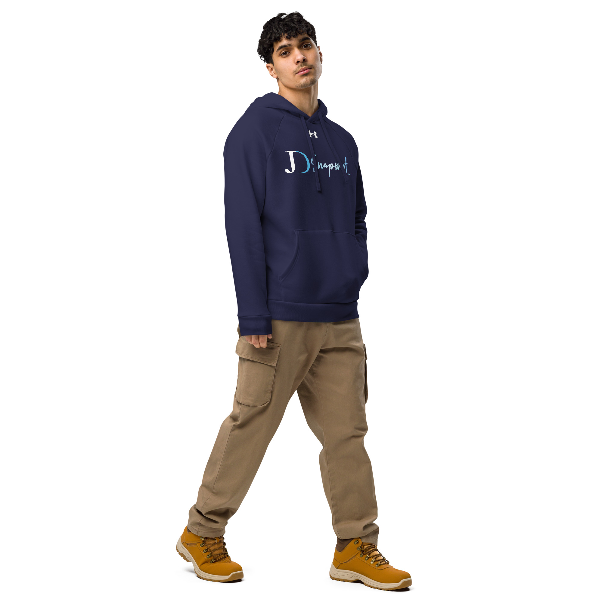 JD Snapshot Under Armour® Hoodie White/Blue Logo - Image 11