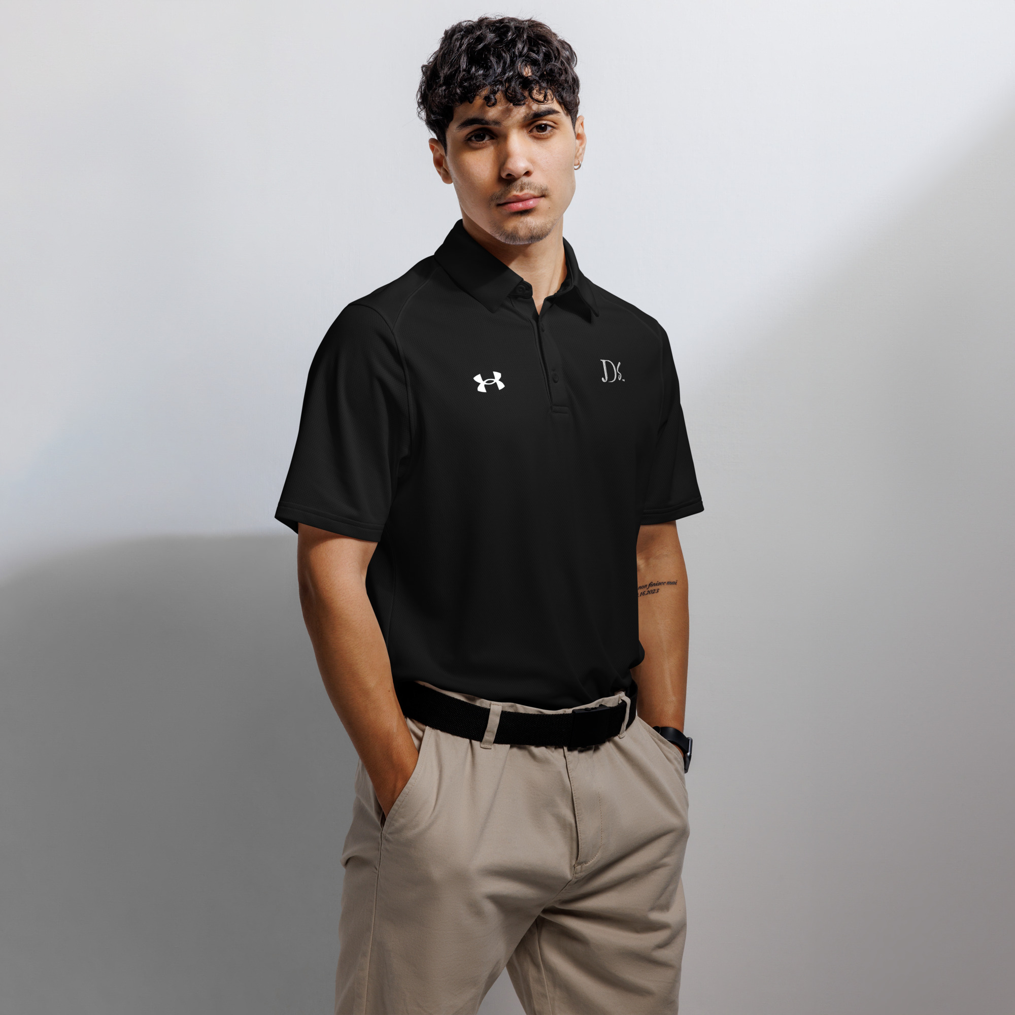 JDS Under Armour® Men's Polo White Logo - Image 2