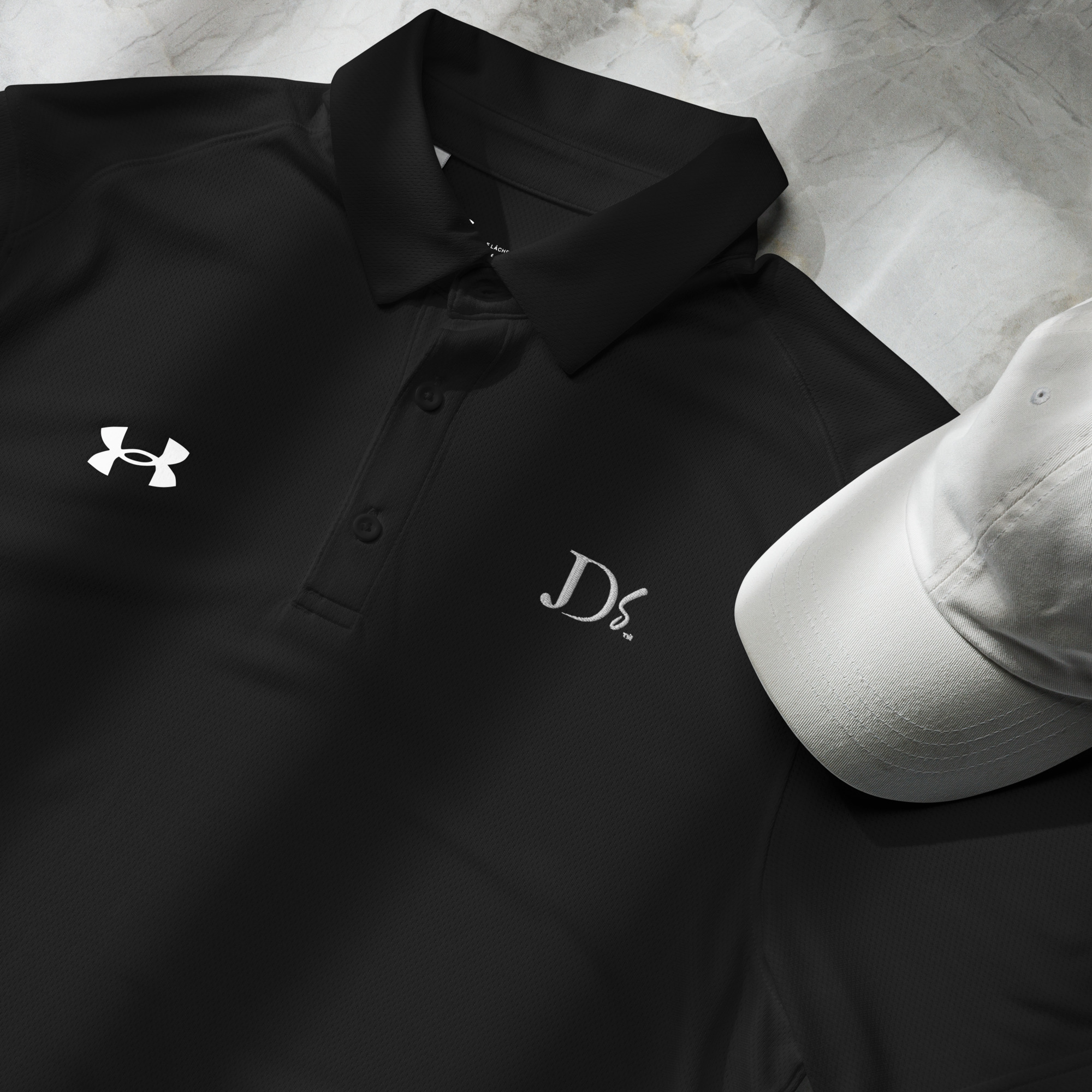 JDS Under Armour® Men's Polo White Logo - Image 3