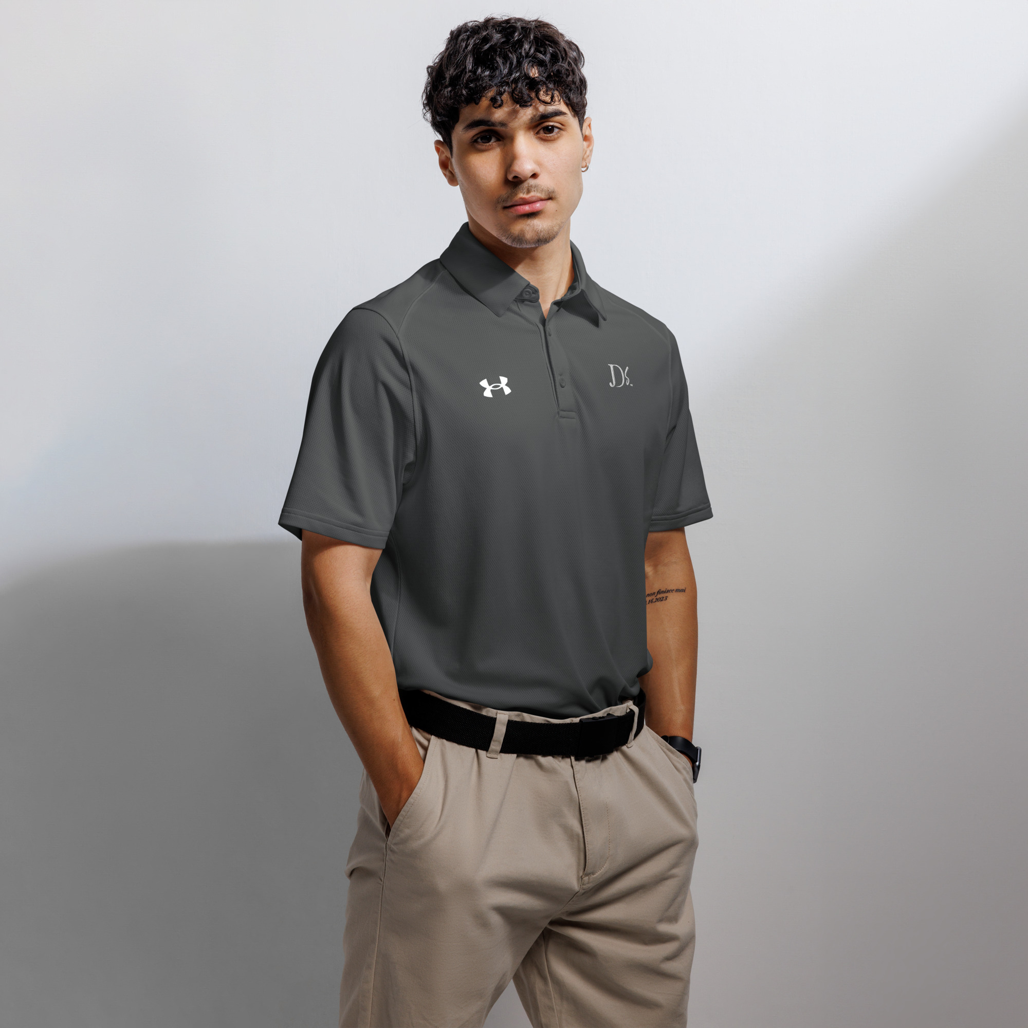 JDS Under Armour® Men's Polo White Logo - Image 6