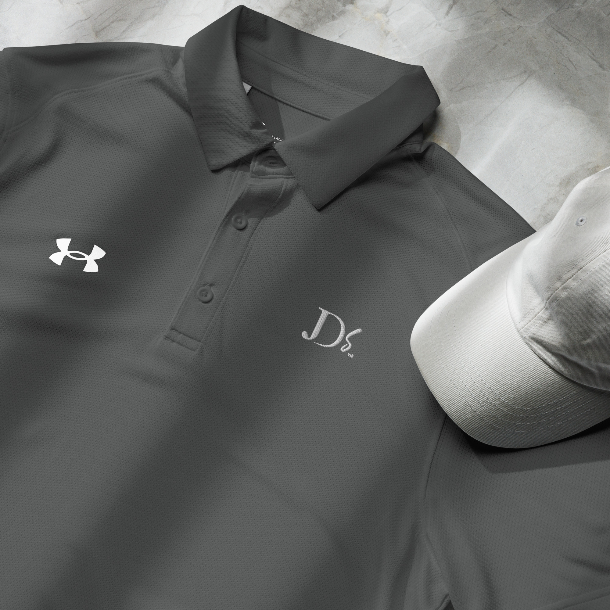 JDS Under Armour® Men's Polo White Logo - Image 7