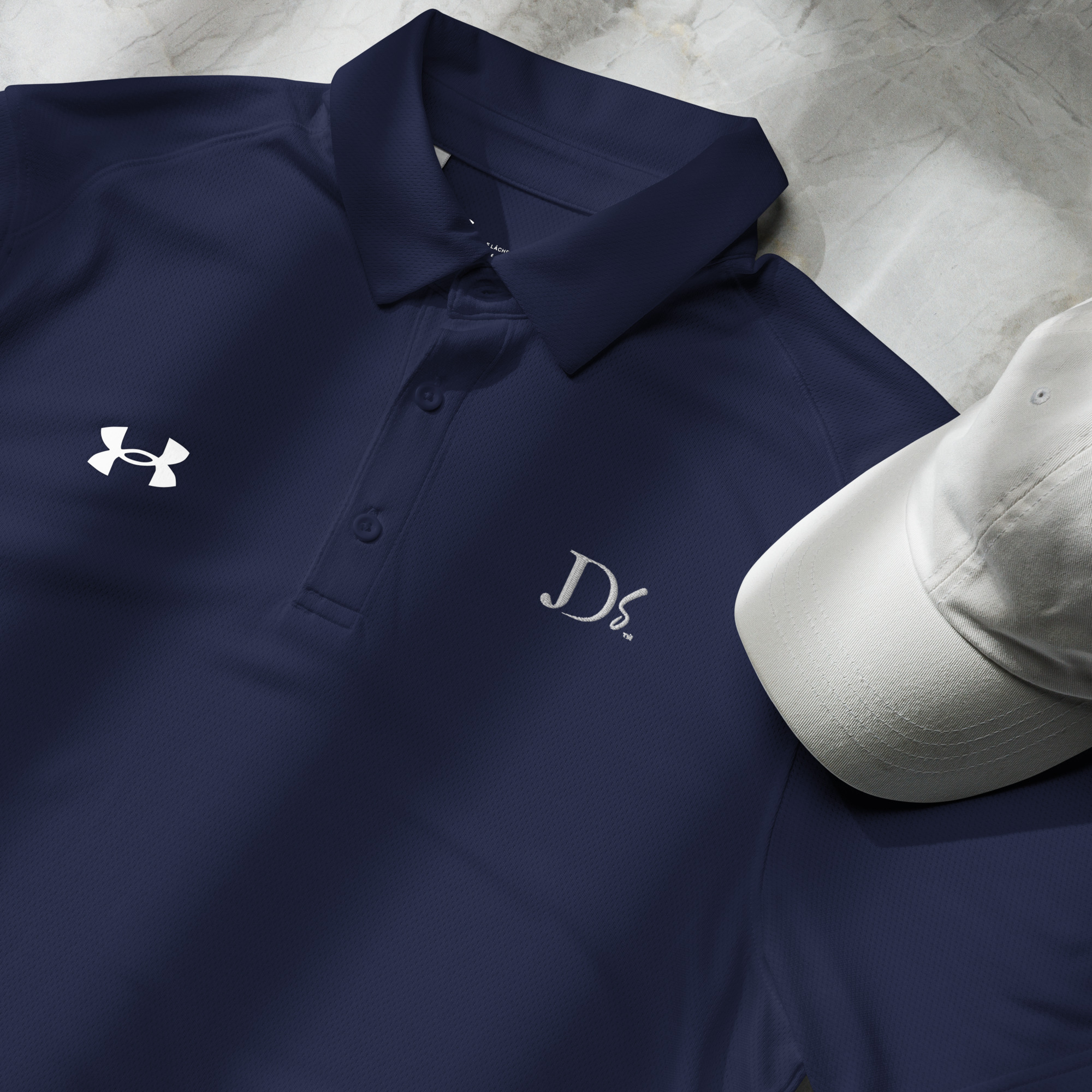 JDS Under Armour® Men's Polo White Logo - Image 5