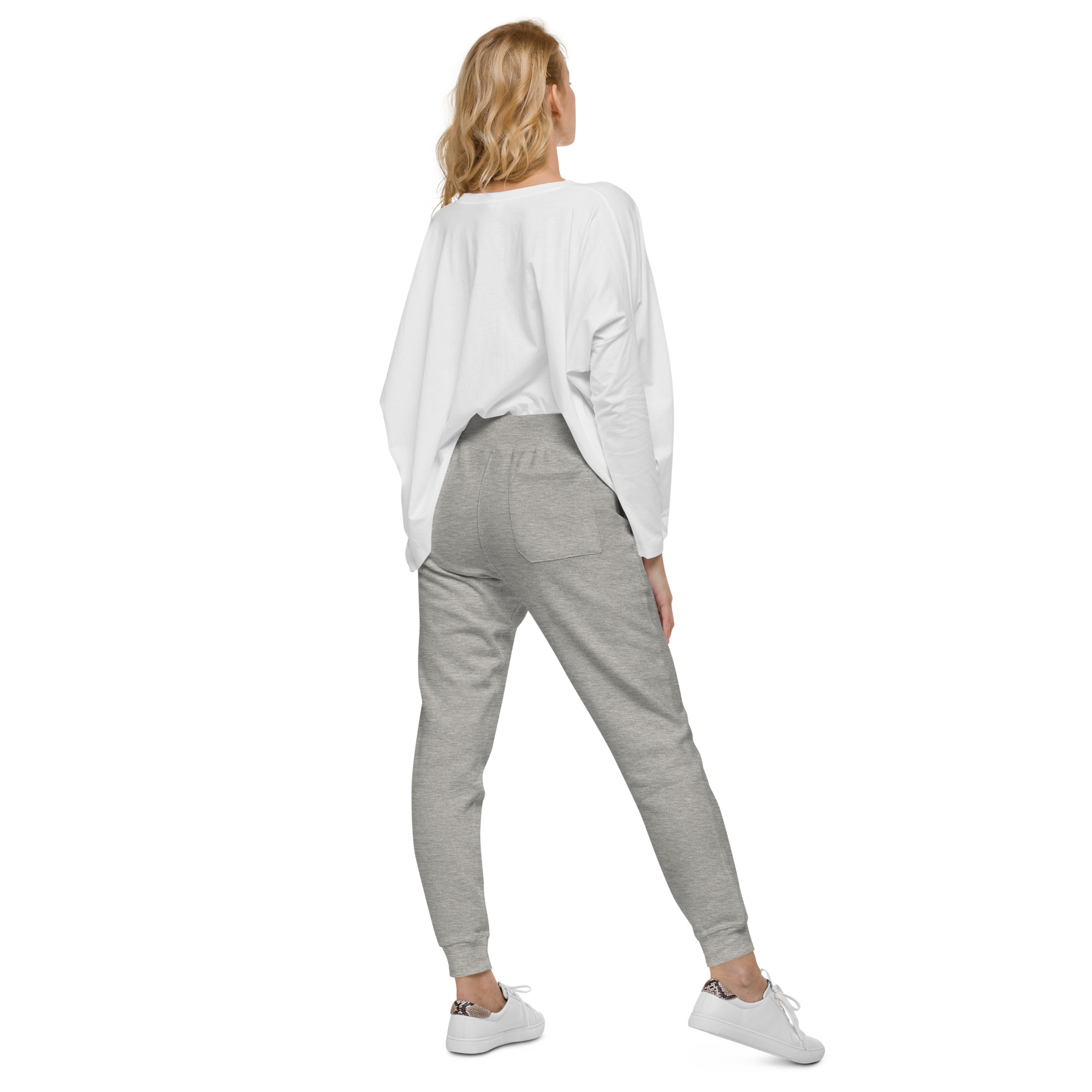 JD Snapshot Unisex Fleece Joggers White/Blue Logo - Image 19