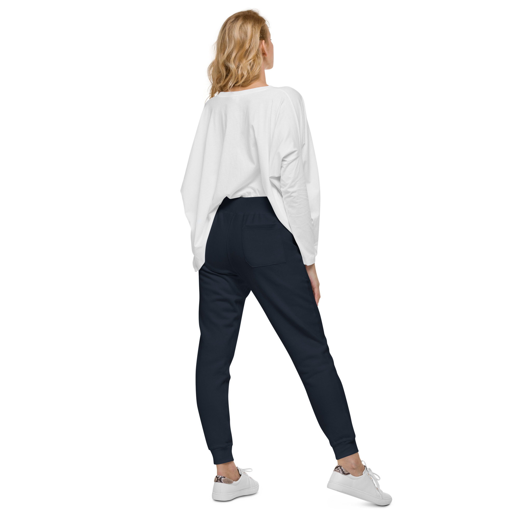 JD Snapshot Unisex Fleece Joggers White/Blue Logo - Image 13